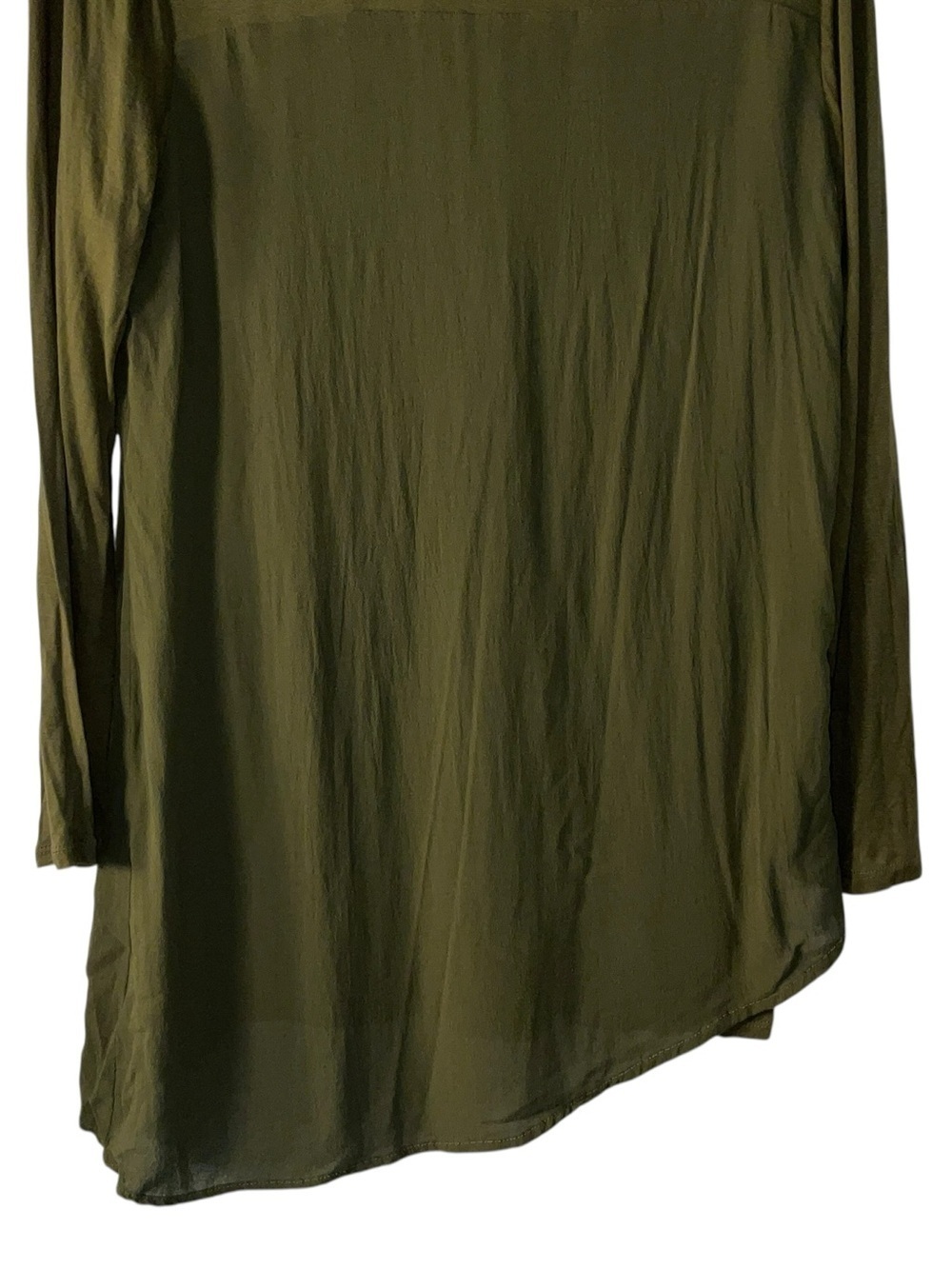 Chico's Olive Green Asymmetric Long-Sleeve Tee - Picture 6 of 7